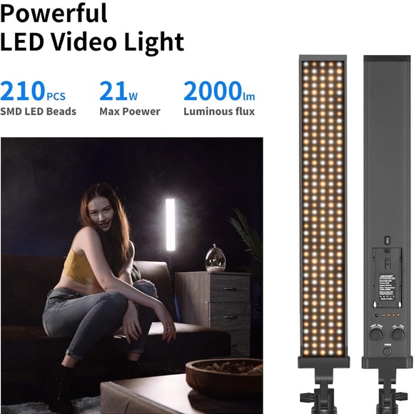 Neewer LED Video Light Stick Kit, 2-Pack Handheld Video Lighting - Picture 4 of 4